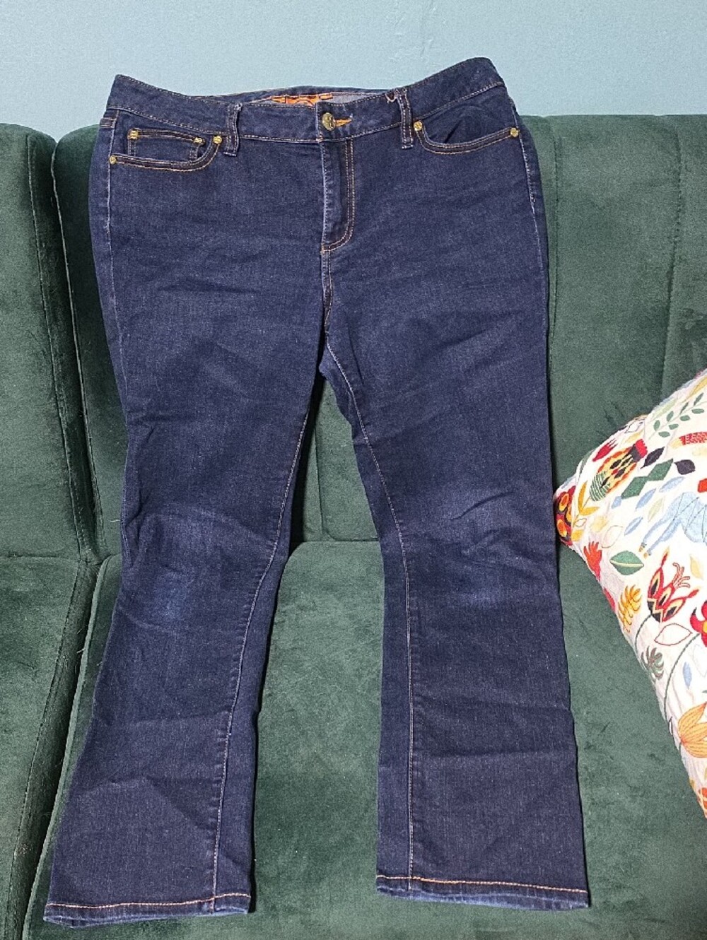 Tory Burch Dark Straight-Leg Jeans